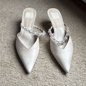 Dolce Vita Cream Heels with Pearl Accents